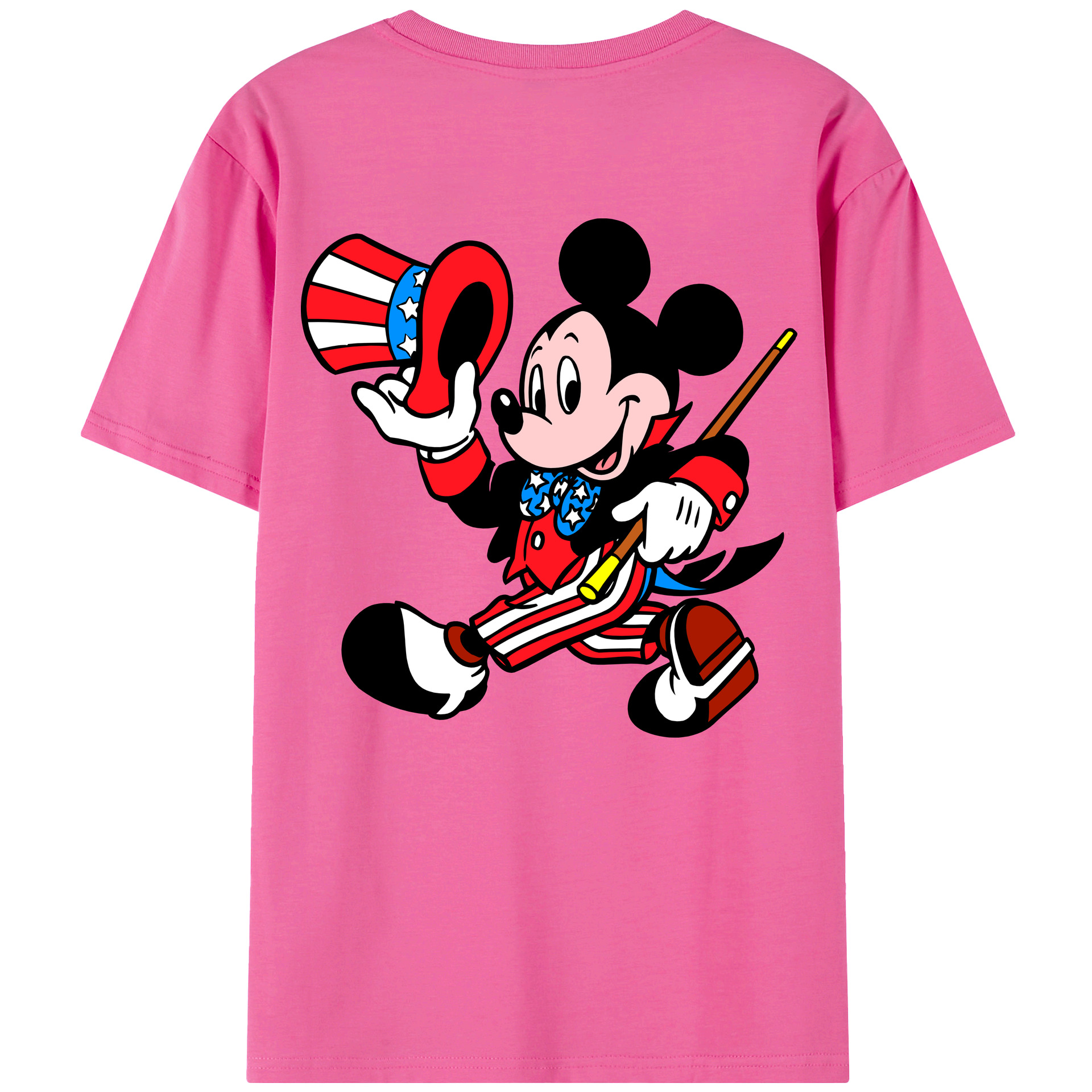 （画像用） ミッキーマウス Mickey Mouse レディース半袖Tシャツ(バックプリント)